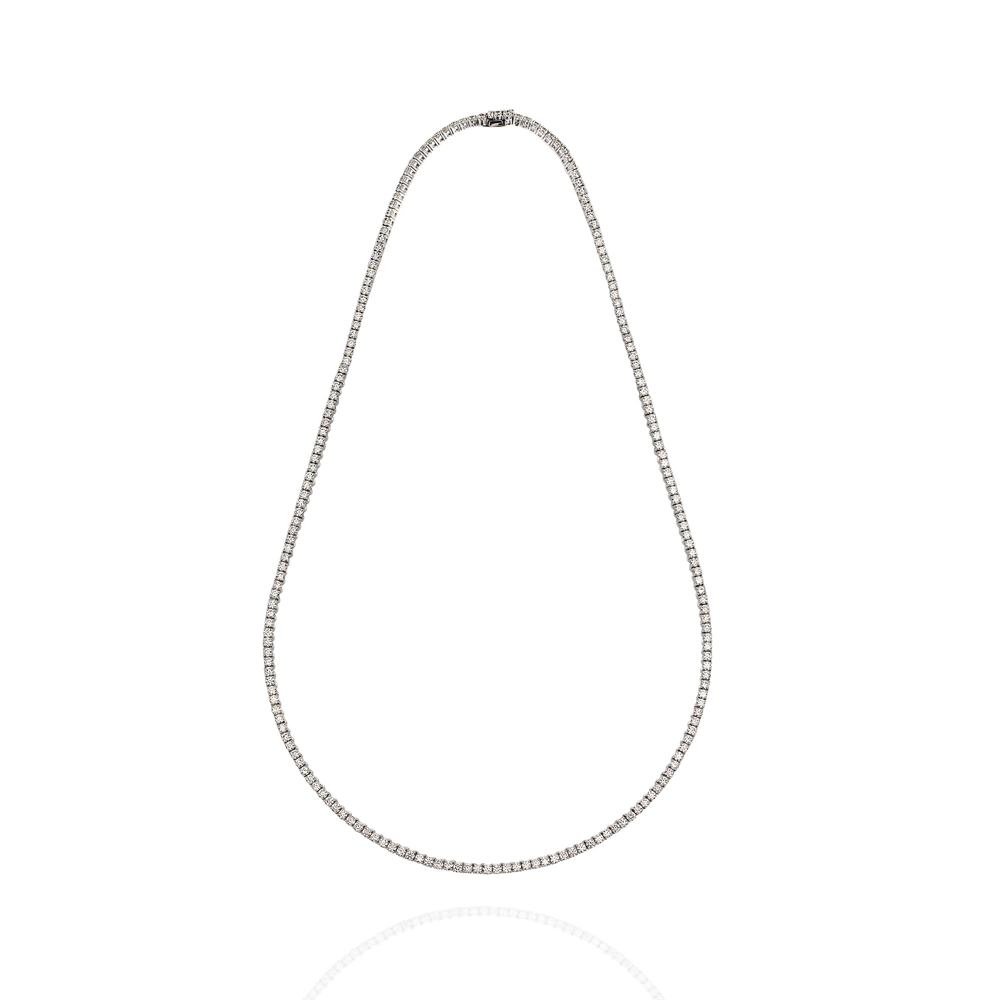 Classic Straight Line Diamond Tennis Necklace