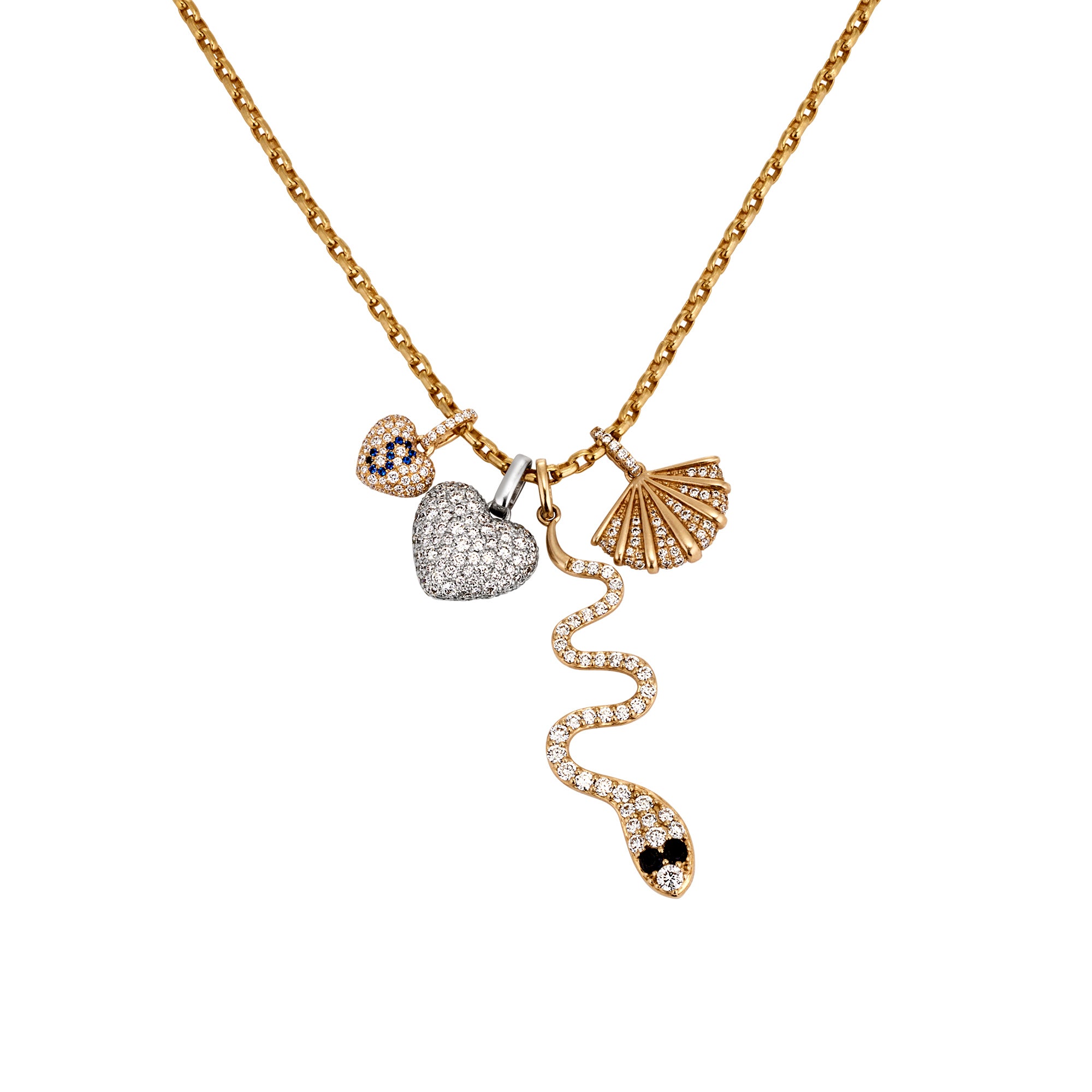 Petite diamond encrusted heart charm with initial