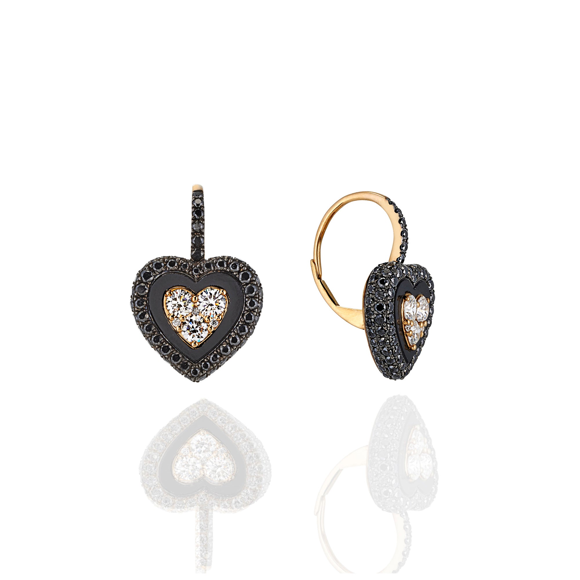 Sacré - Coeur Drop Earrings - Black Diamonds