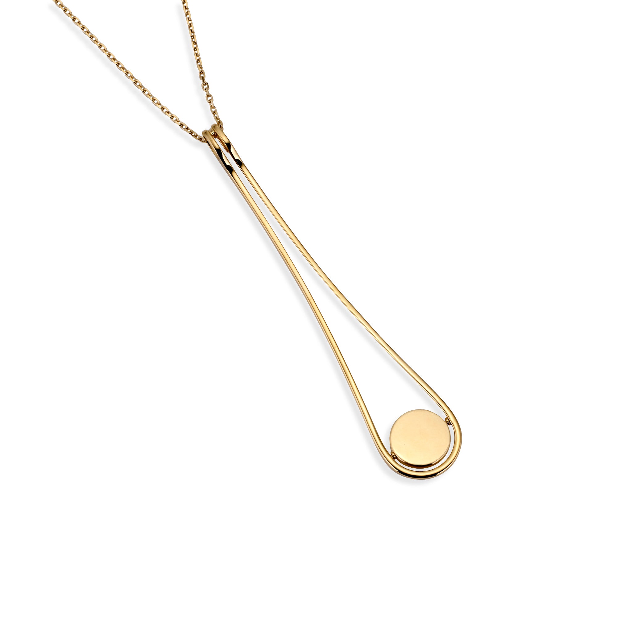 Spinning Diamond Disc Pendant with chain