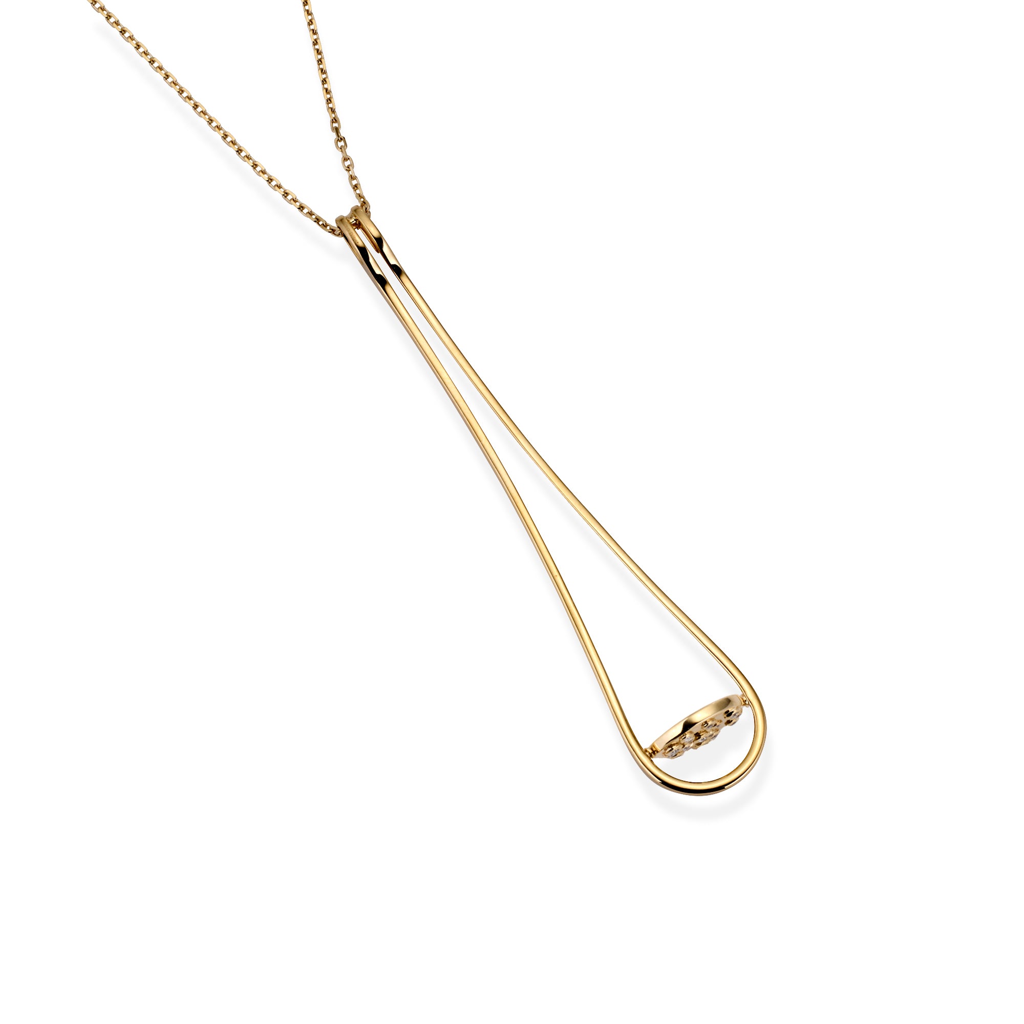 Spinning Diamond Disc Pendant with chain