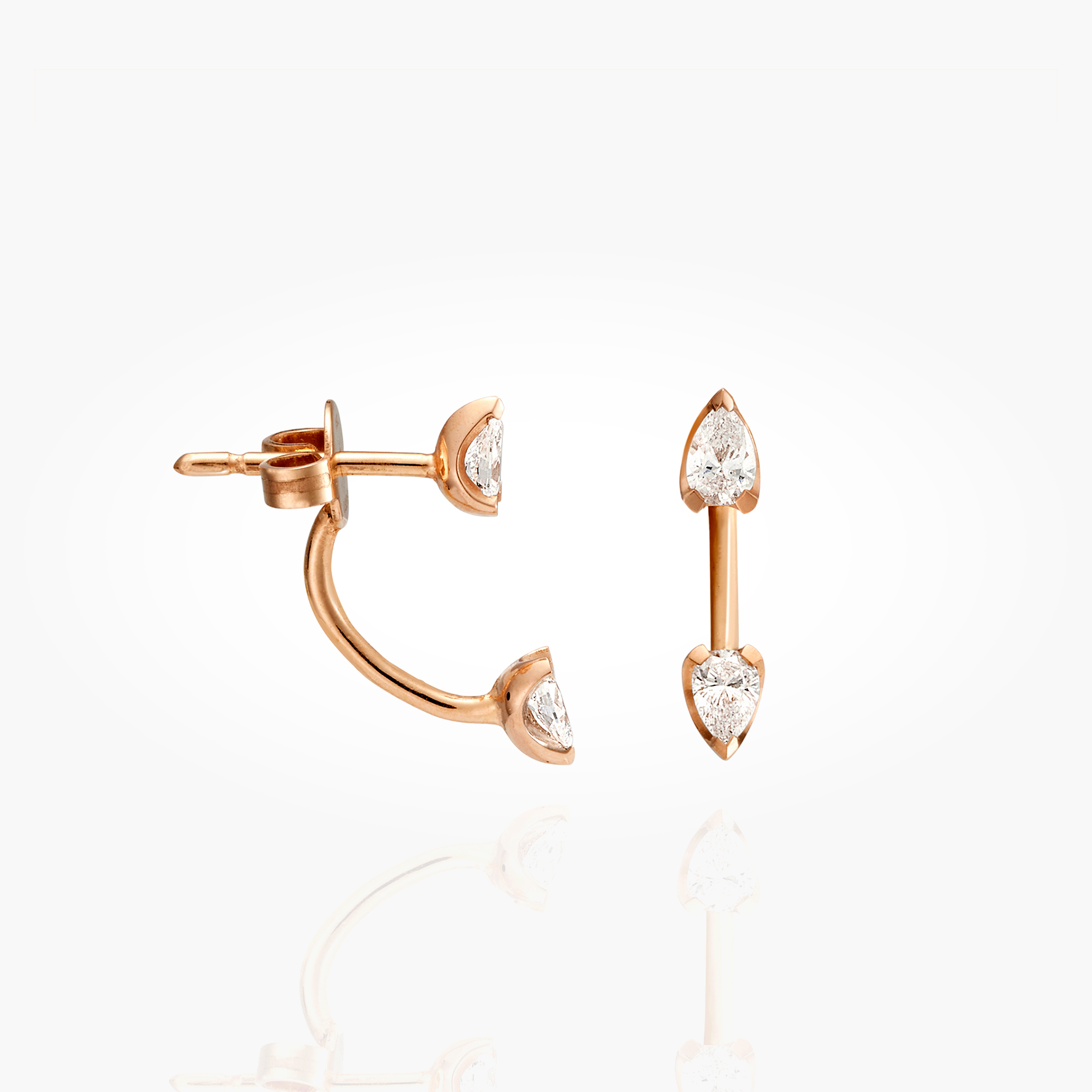 Double Trouble Pear Diamond Studs