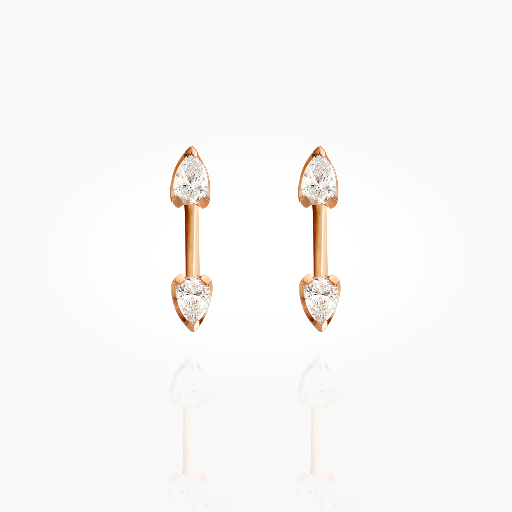 Double Trouble Pear Diamond Studs