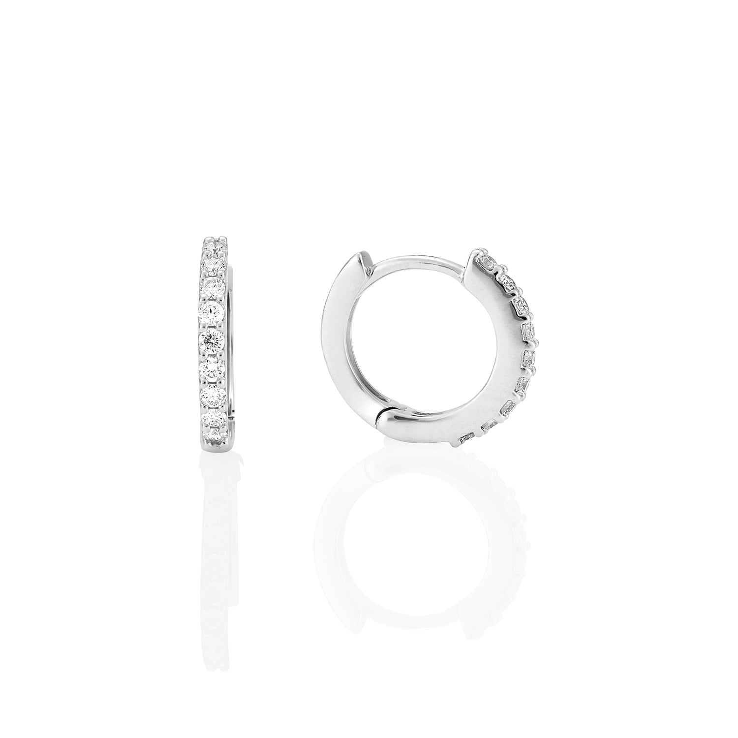 Qs Mid Diamond Huggie Earrings