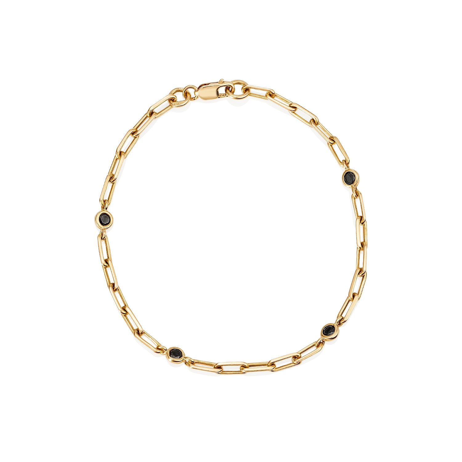 Black Optical Diamond Dot Chain Bracelet