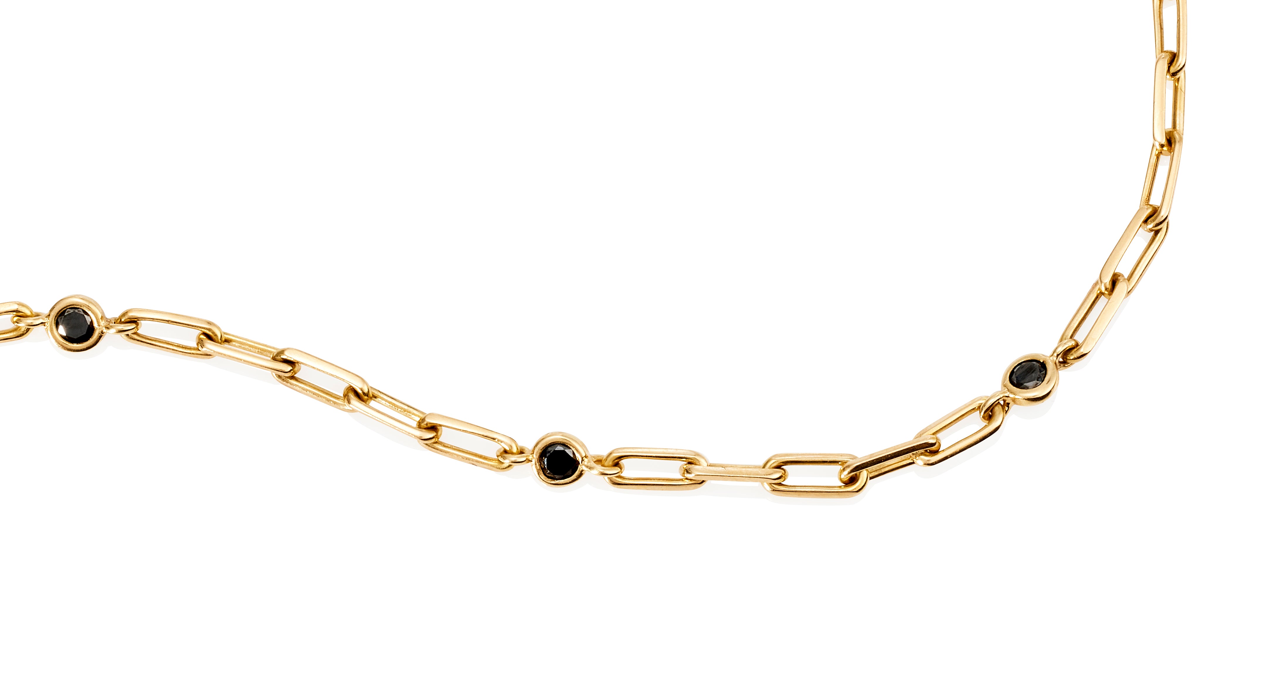Black Optical Diamond Dot Chain Bracelet