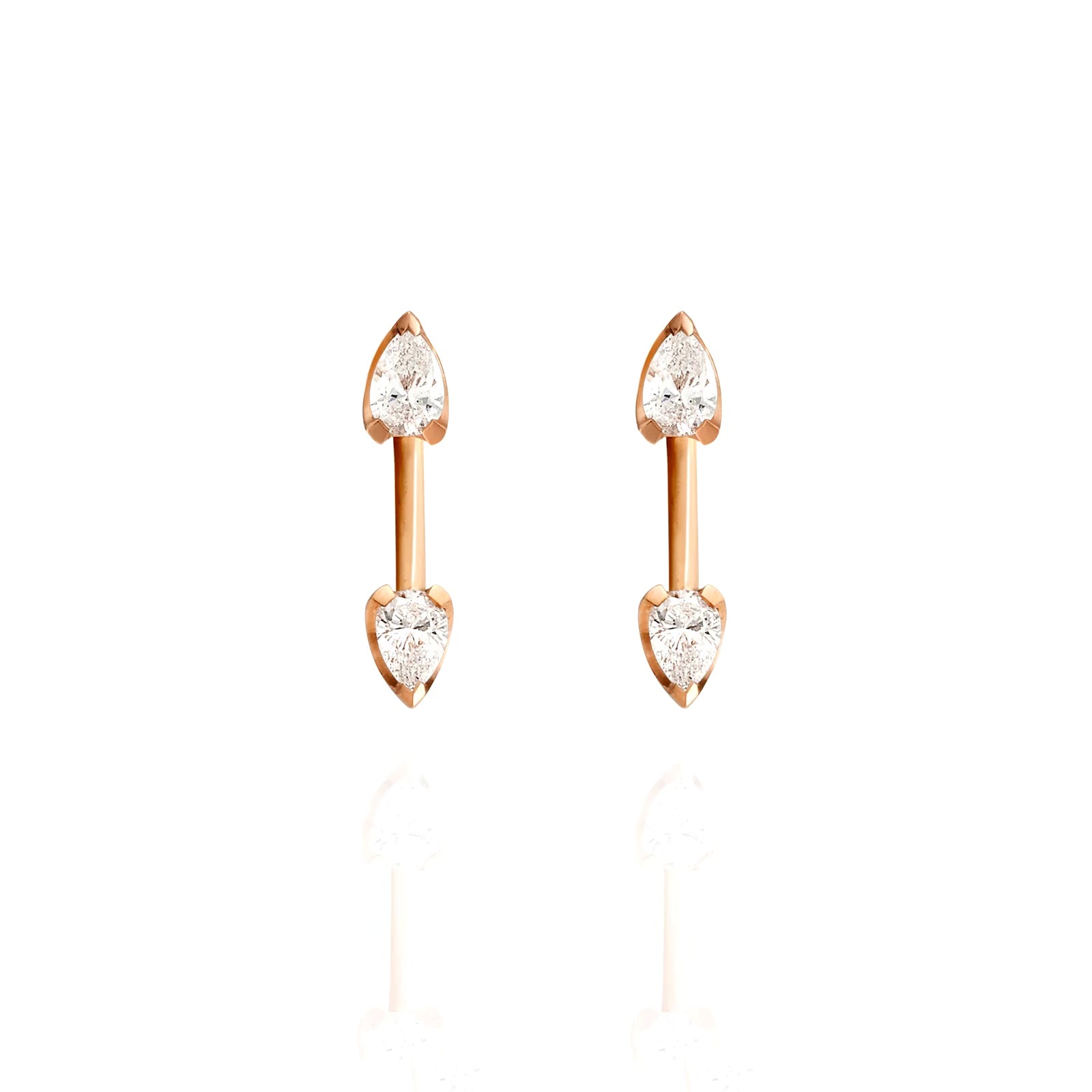 Double Trouble Pear Diamond Studs