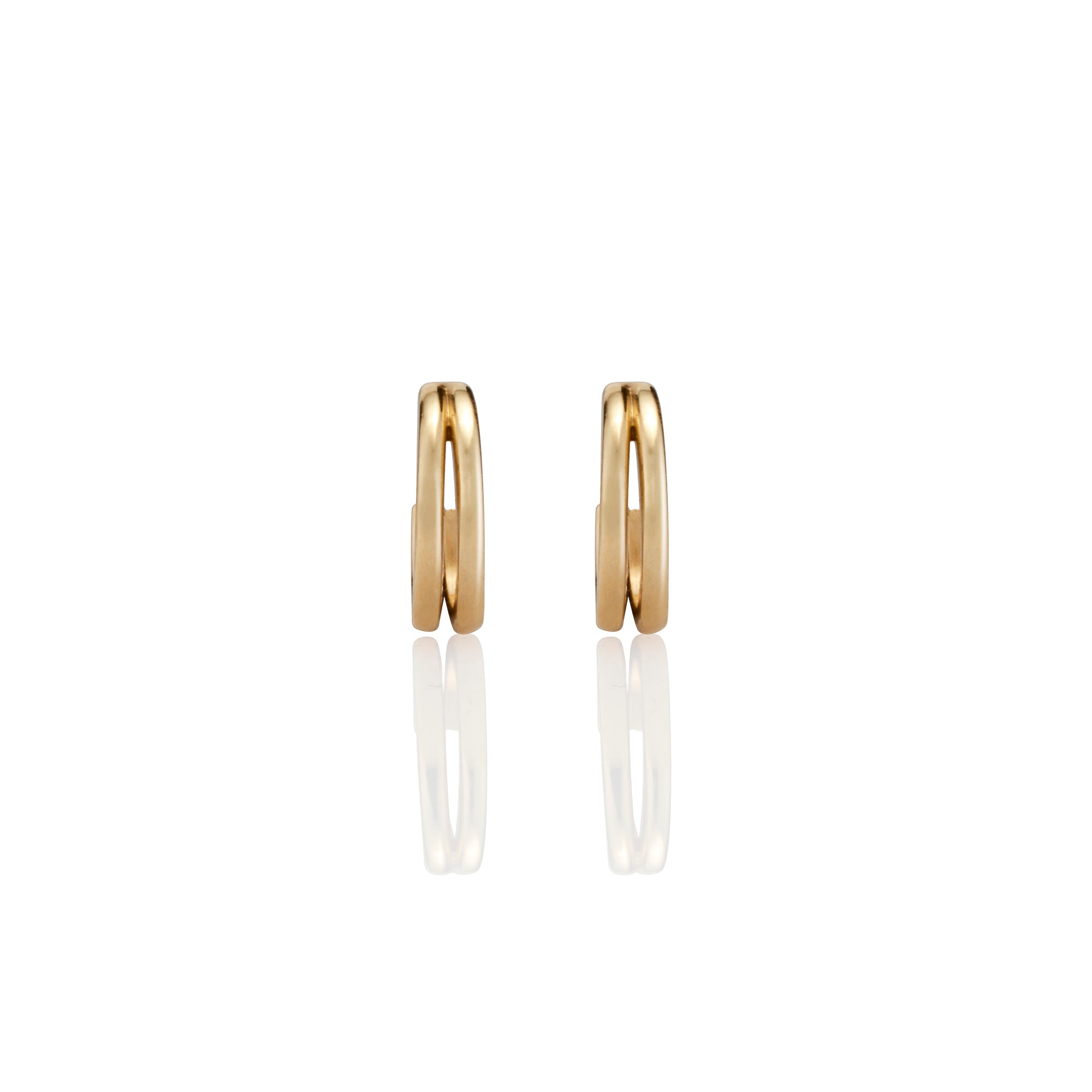 De Jour Double Mini Gold Huggie Earrings