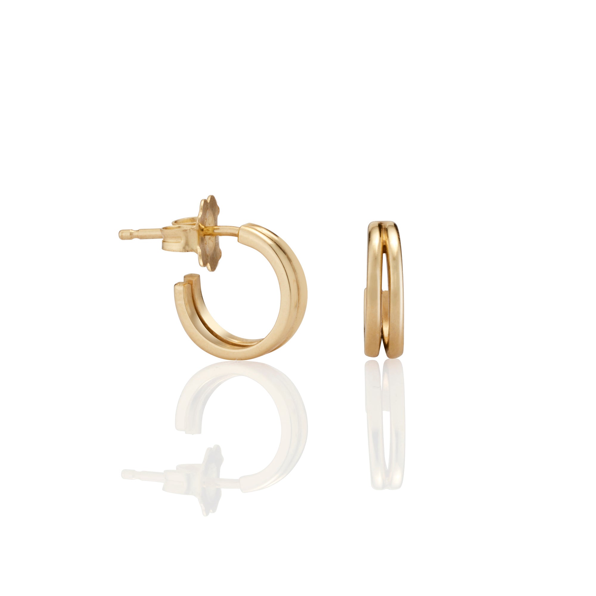 De Jour Double Mini Gold Huggie Earrings