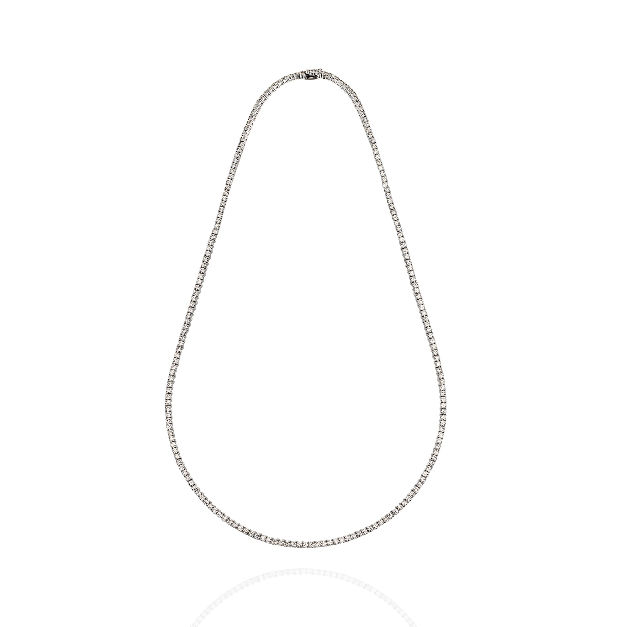 Classic Straight Line Diamond Tennis Necklace