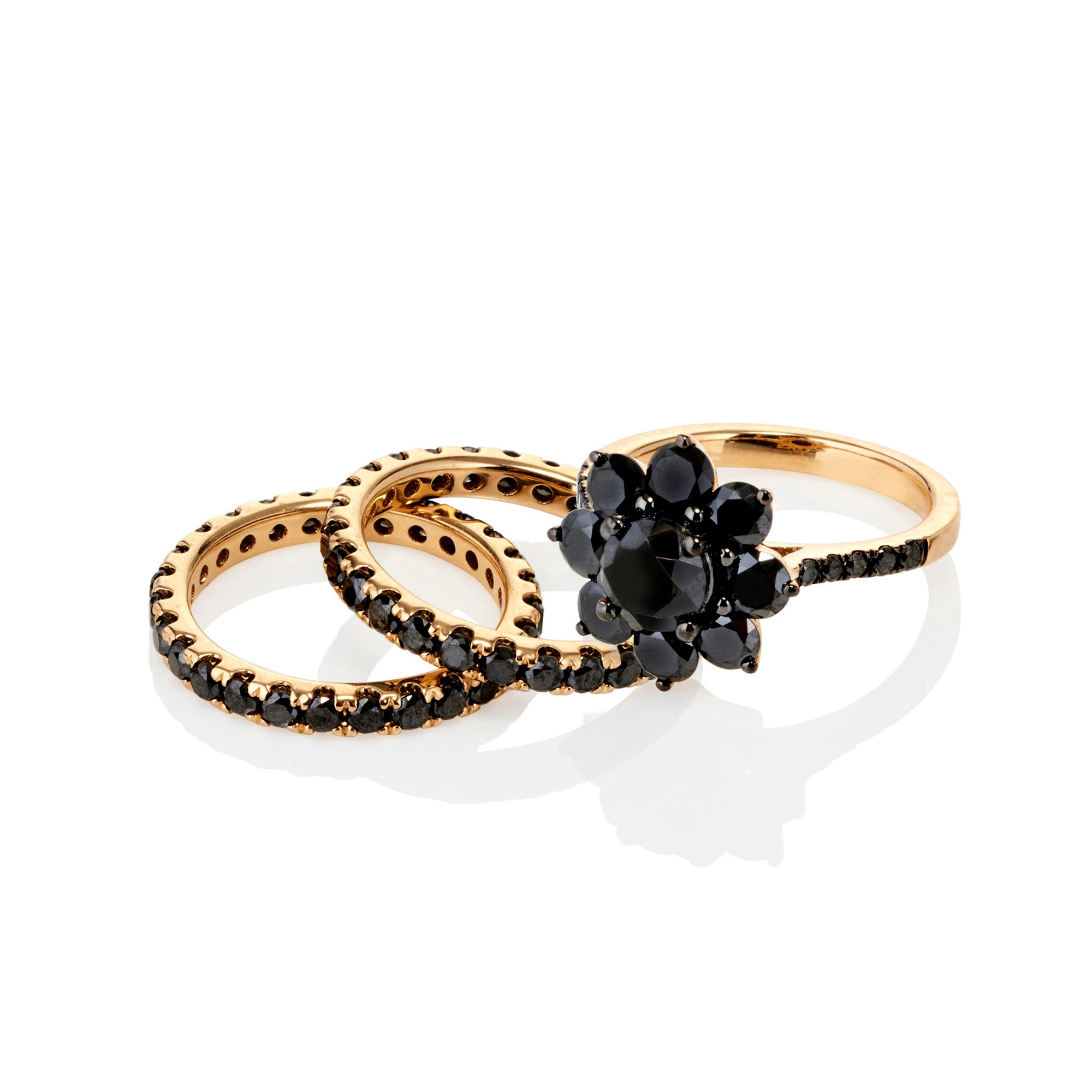 Black Diamond Sunflower Ring