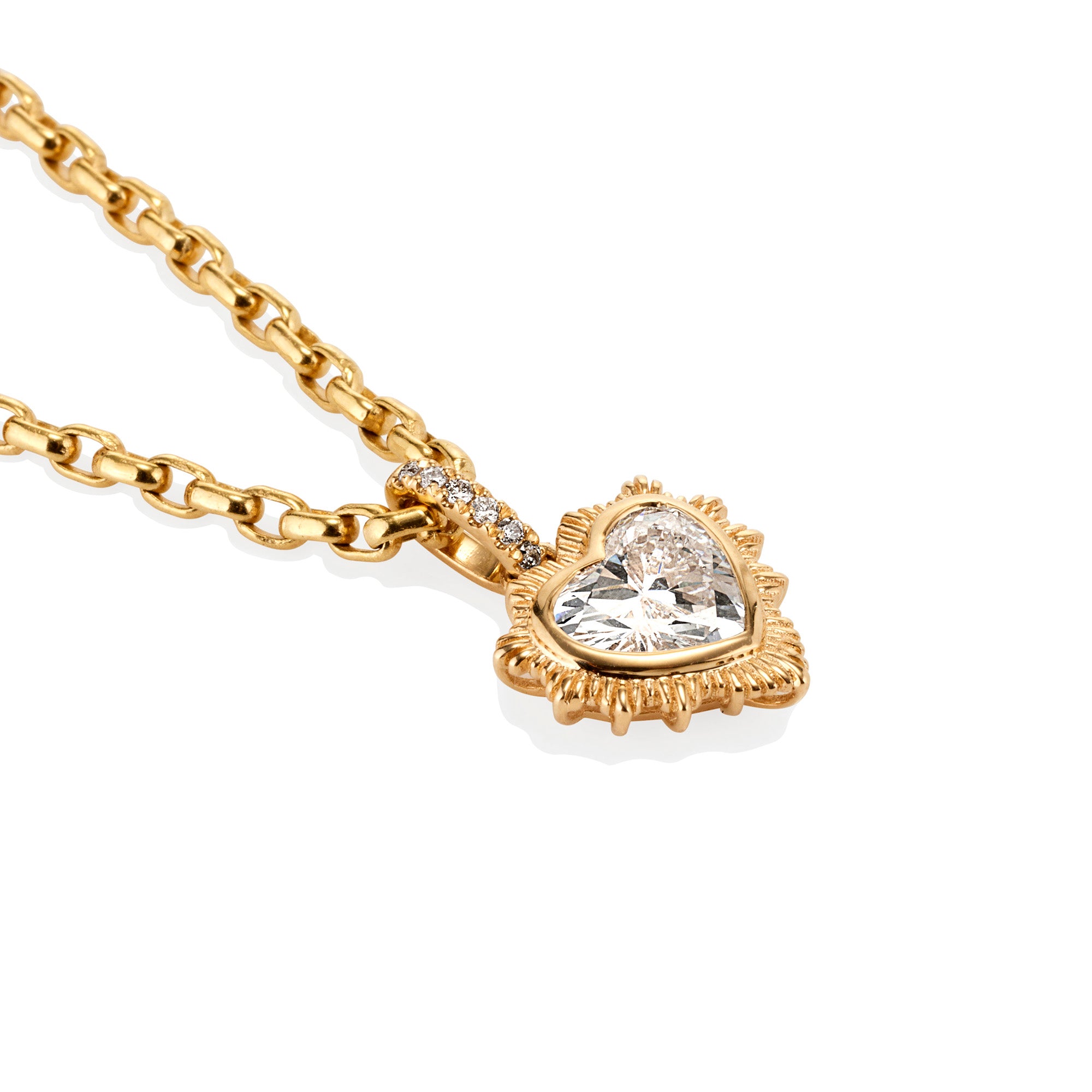 LOVE ME Solitaire Diamond & Gold Charm