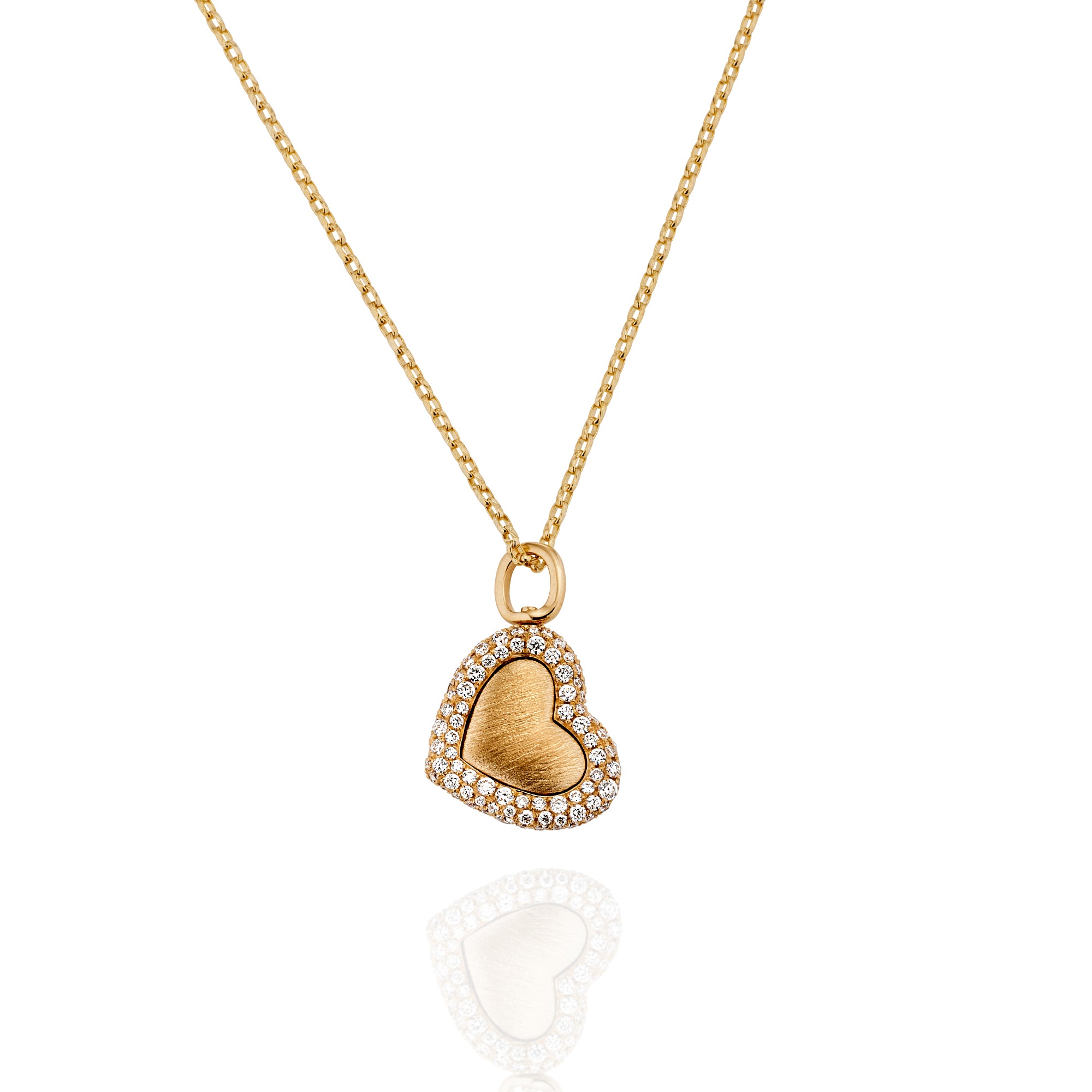 Solid Gold Heart with Diamond Frosting