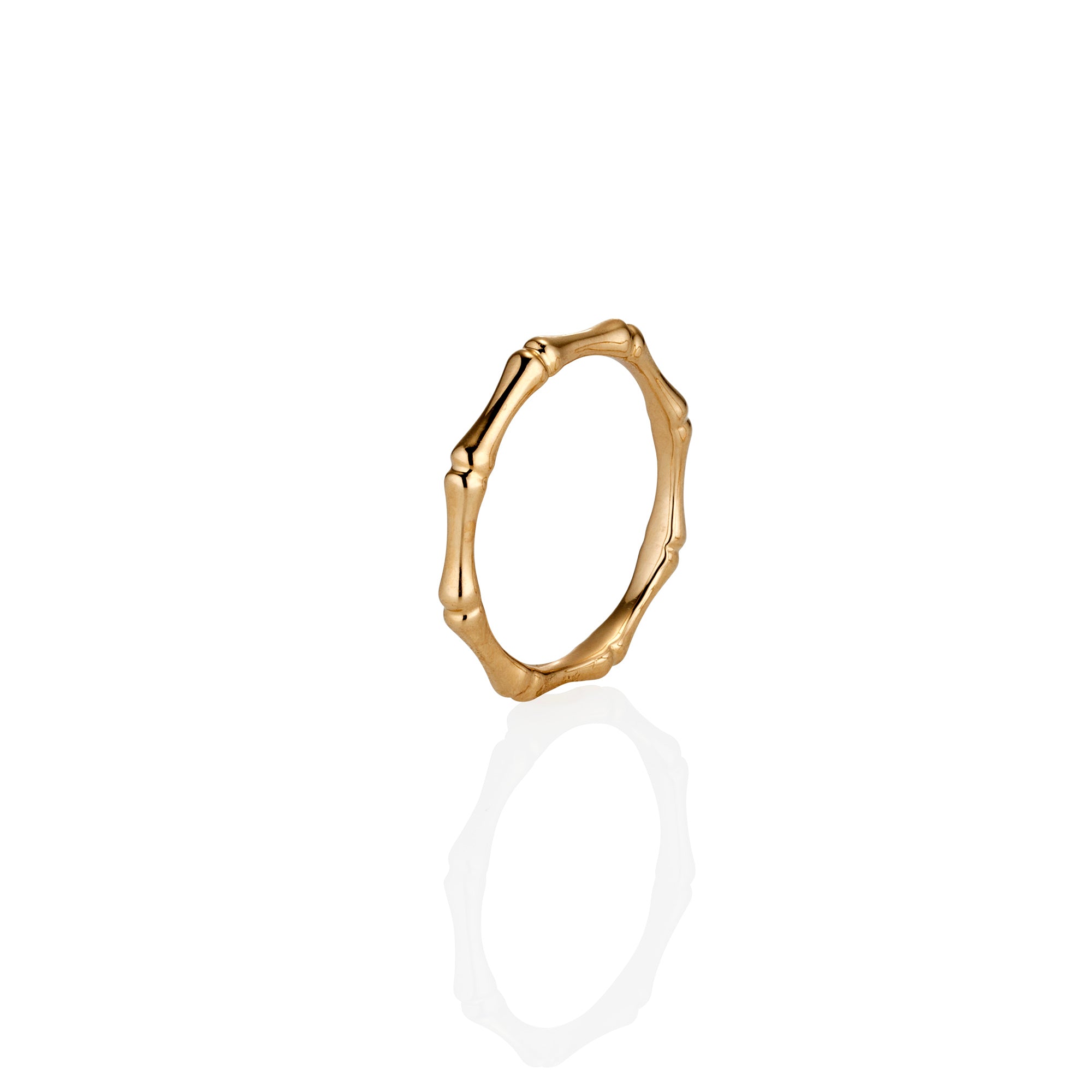 Plain Gold Bamboo Stacker Rings - Thin