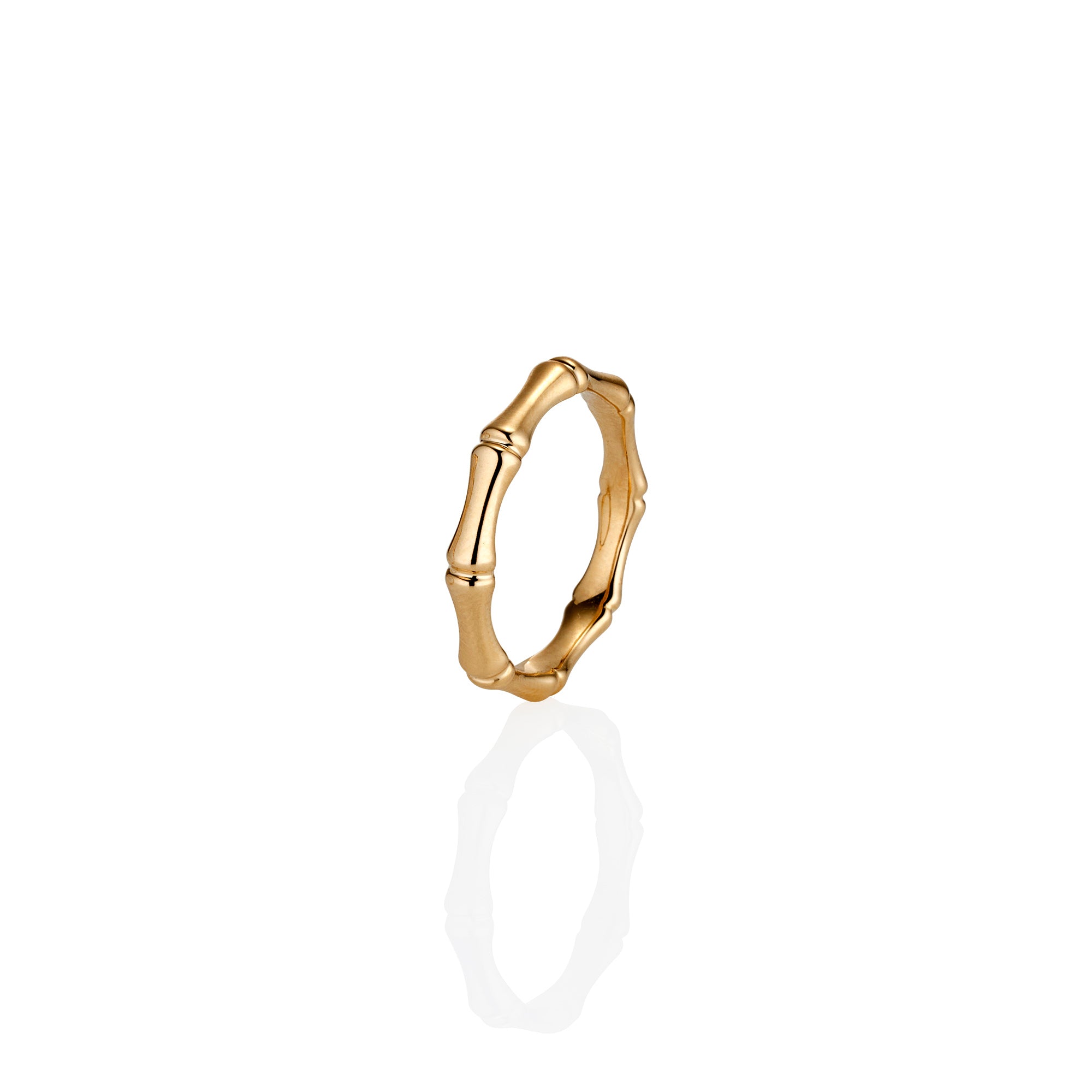 Plain Gold Bamboo Stacker Rings - Thick