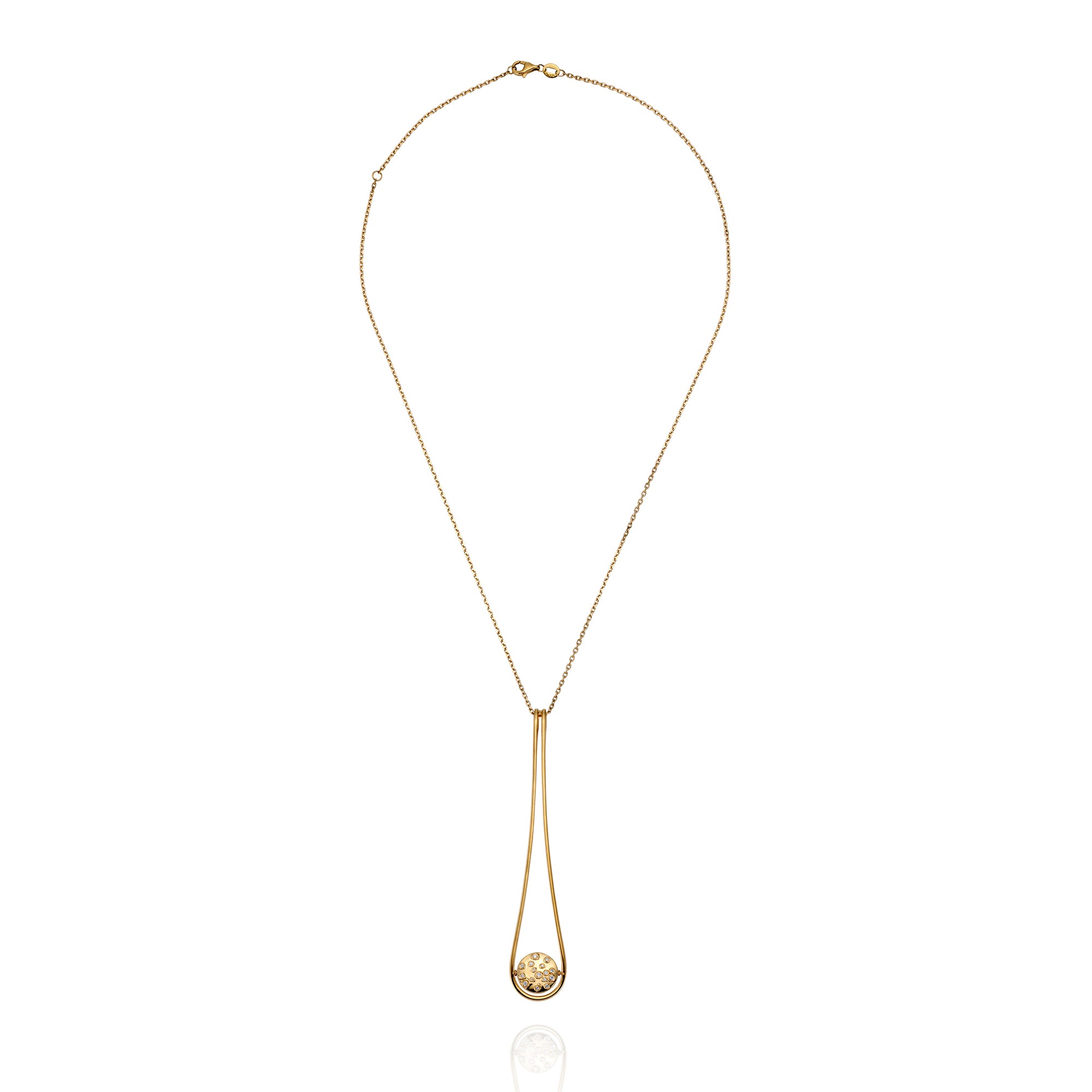 Spinning Diamond Disc Pendant with chain