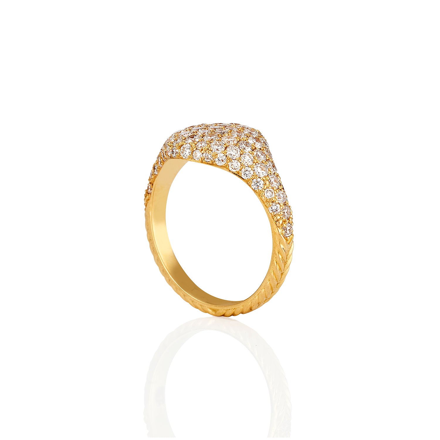 Queenie Diamond Encrusted Signet Ring
