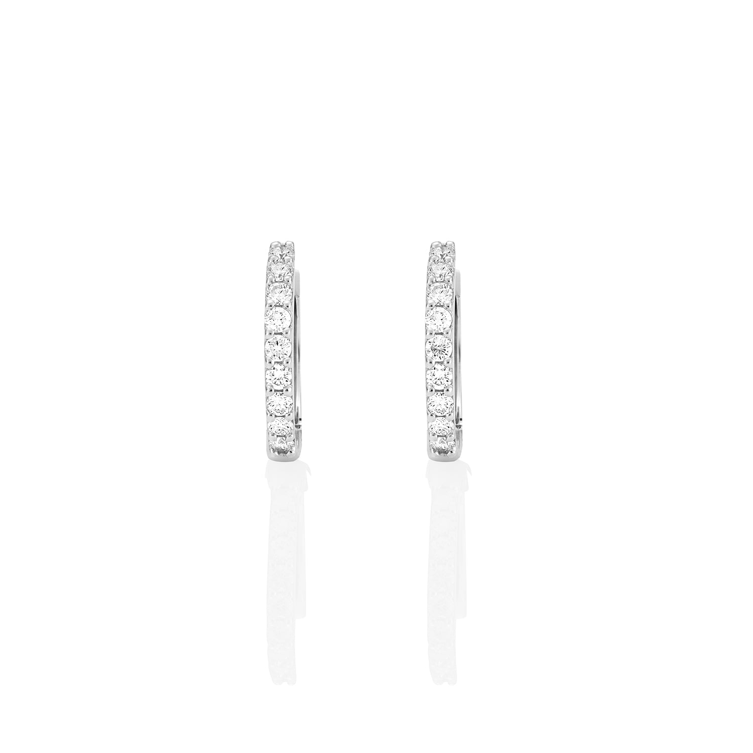 Qs Mid Diamond Huggie Earrings