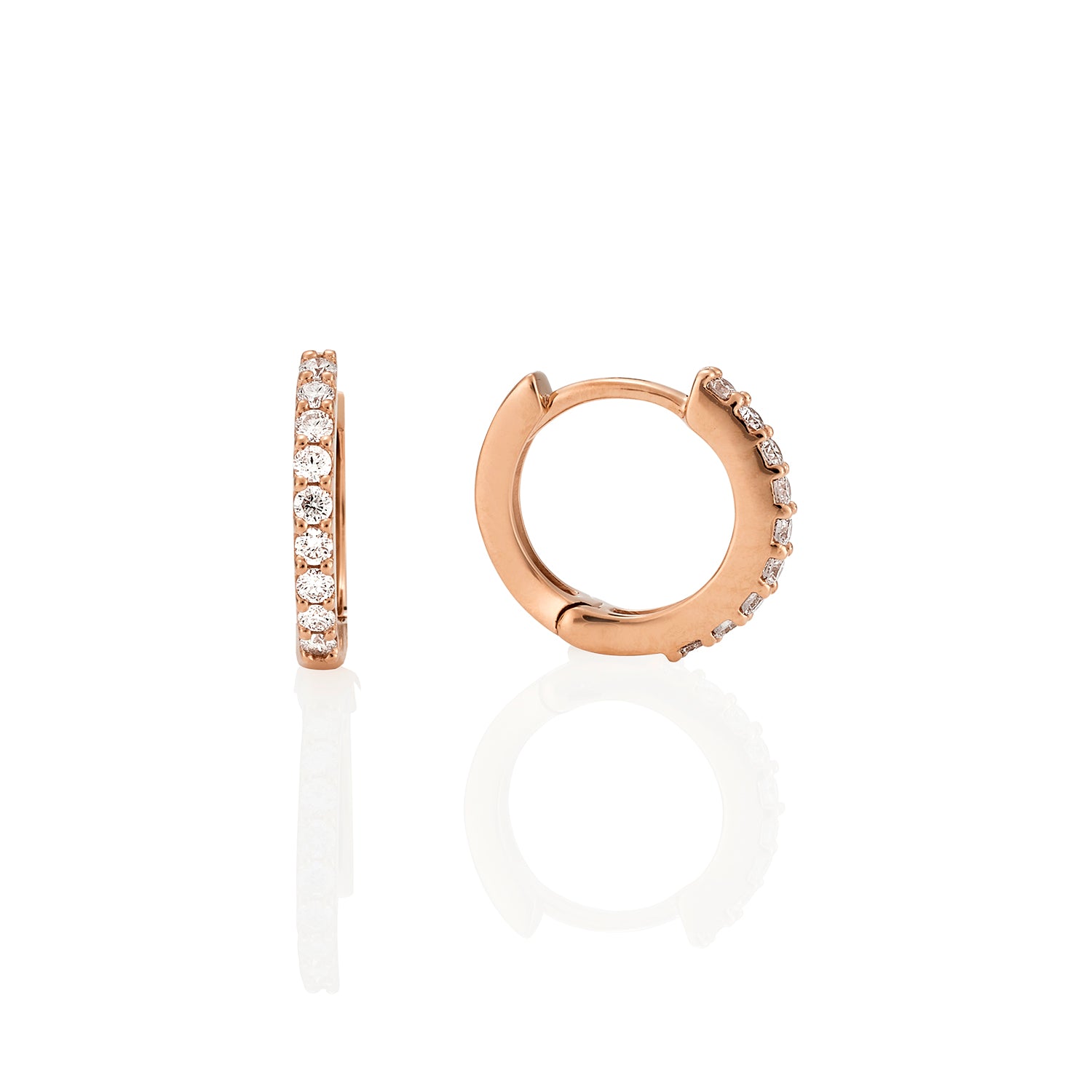 Qs Mid Diamond Huggie Earrings