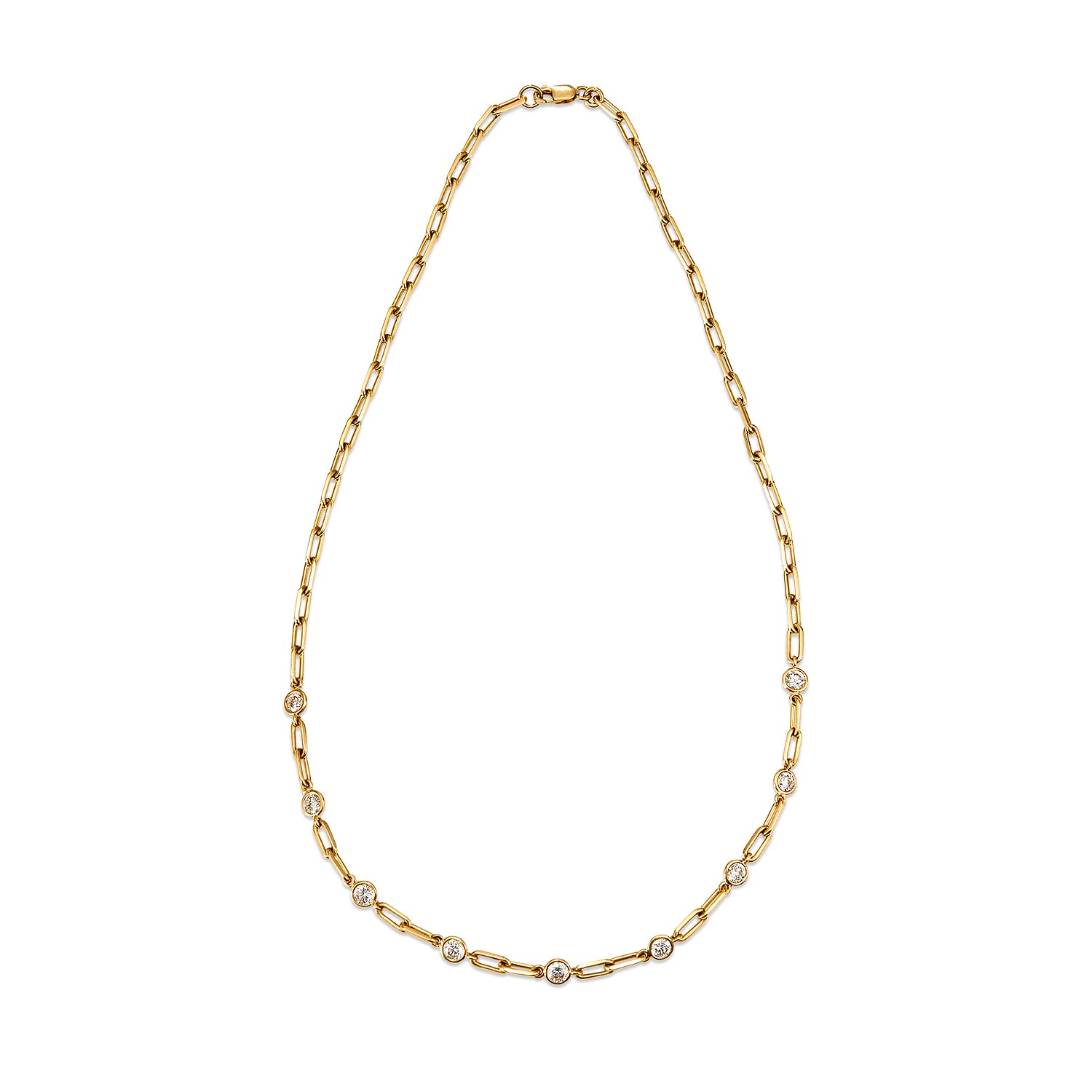 The Modern Tennis Necklace - Long Link Chain Diamond Necklace